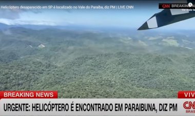 Helicóptero desaparecido em SP é localizado em Paraibuna, diz PM