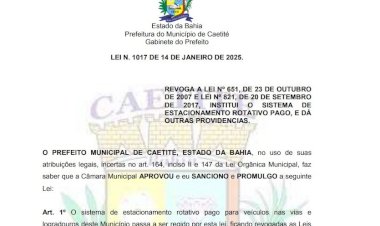 Estacionamento Rotativo: Zona Azul está de volta em Caetité