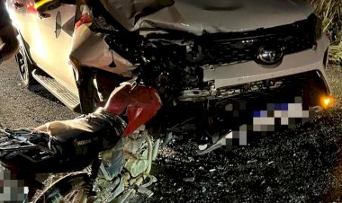 Colisão entre motocicleta e caminhonete deixa vítima fatal