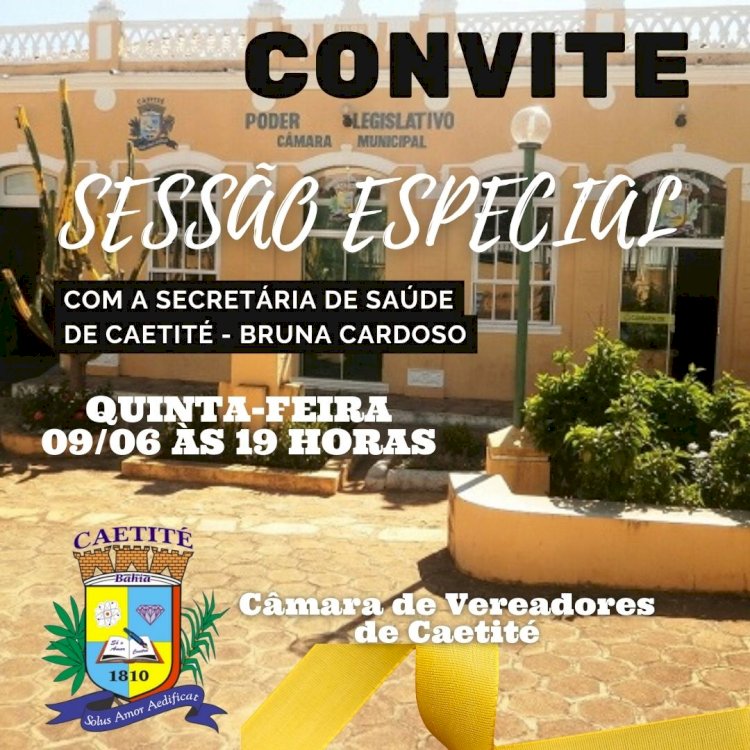 Caetité: Confira a pauta da Sessão Especial desta quinta-feira (09)