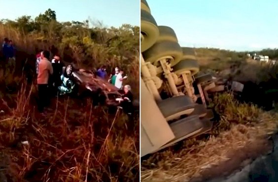 Idoso morre e mais quatro pessoas ficam feridas após colisão entre carro e caminhão na BR-430 em Igaporã