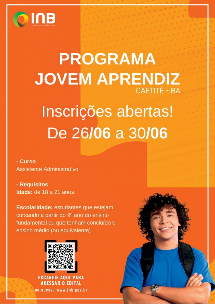 INB abre vagas para Programa de Jovem Aprendiz em Caetité