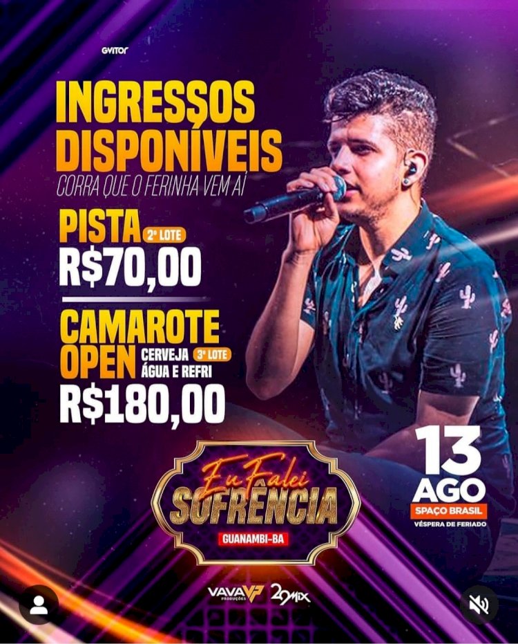Preparem-se! O novo fenômeno vem aí…pela primeira vez em Guanambi