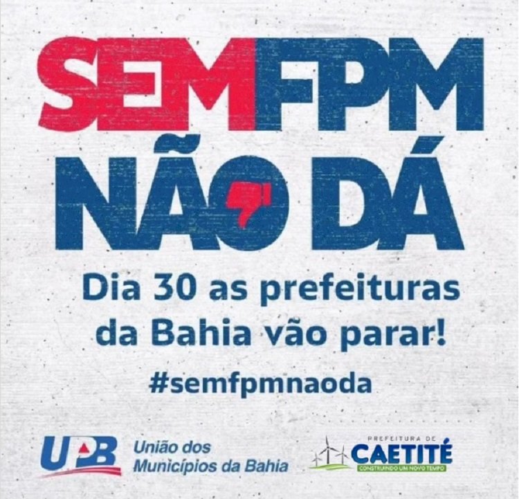 Prefeitura de Caetité adere à paralisação nacional nesta quarta-feira (30)
