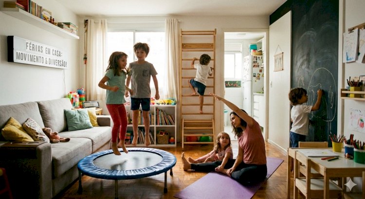 Férias escolares em casa: como manter as crianças ativas com brincadeiras em família